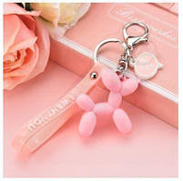 Брелок, прикраса для ключів, підвіска "Собачка-кулька", колір рожевий