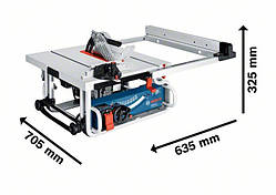 Розпилювальний стіл Bosch GTS 10 J, 1800 Вт, диск 254 мм, нахилЛ 47°/П 2°, 642 x 634 мм, 27 кг