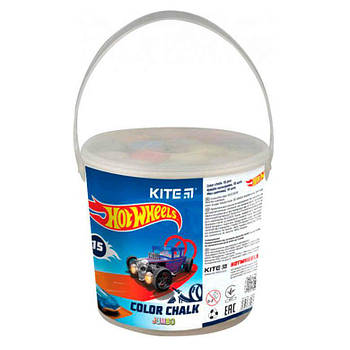 Мелки цветные 15 штук Kite Jumbo в пластиковом ведре Hot Wheels HW21-074