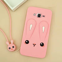 Чохол Funny-Bunny для Samsung Galaxy J2 Prime / G532F бампер гумовий Рожевий заєць