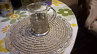 Подставка для чашки декор вязаній бежевый-1