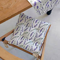 Подушка на стілець, табуретку, садові крісла із зав'язками з принтом «Лаванда» 40х40х4 см (PZ_21A005)