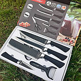 Набір кухонних ножів з нержавіючої сталі ZEPLINE з 6 предметів в Подарункової Коробці Професійні ножі, фото 10