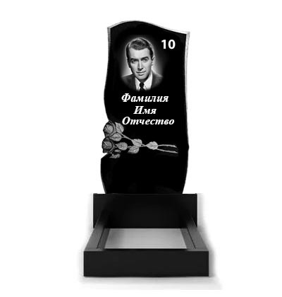 Пам'ятник на могилу з граніту з квітами (100*50*5) No10