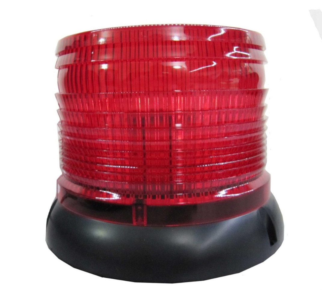 Проблисковий сигнальний маячок червоний LED.ковпак. Проблисковий маячок на дах авто -12V