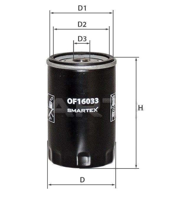 Масляний фільтр Audi 100 Smartex OF16033 аналог Mann W 719/5, Mahle OC 47