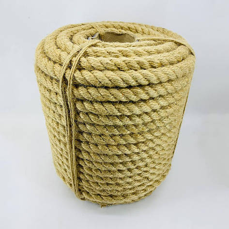 Джутовий декоративний канат, мотузка для блокхаус 8 мм 50 м, фото 2