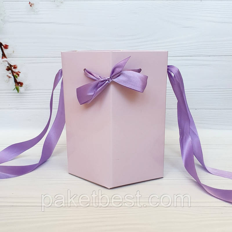Складна коробка "Шестигранник"21см "Лаванда"