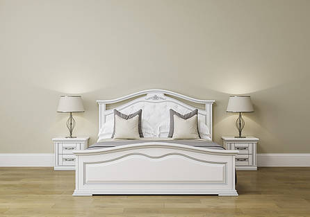 Двоспальне ліжко з масиву дерева в класичному стилі Неаполь Roka , колір молоко, фото 1