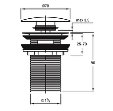 Сифон + Донний клапан для раковини з переливом, колір білий + хром, фото 2
