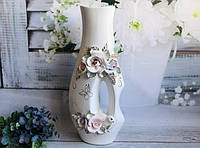 Вази з м'якого фарфору з квітковою ліпленням