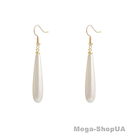 Сережки висюльки висячі жіночі красива біжутерія "Перли крапля S3W"