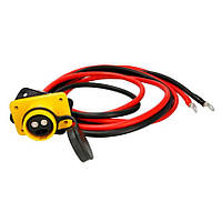 Розетка-штекер 2 контактная с клеммами на аккумулятор TRUCKLIGHT желтая с кабелем 3 м (VG 96917)