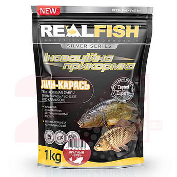 Прикормка Realfish Линь-Карась Червоний червь 1кг