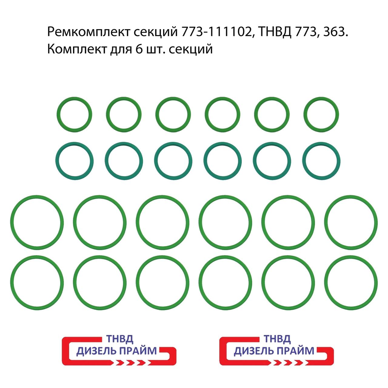 Ремкомплект секцій 773-111102, ПНВТ 773, 363. комплект для 6 шт. секцій