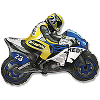 Фольгированный шарик мини-фигура Flexmetal (31х24 см) Мотоциклист синий