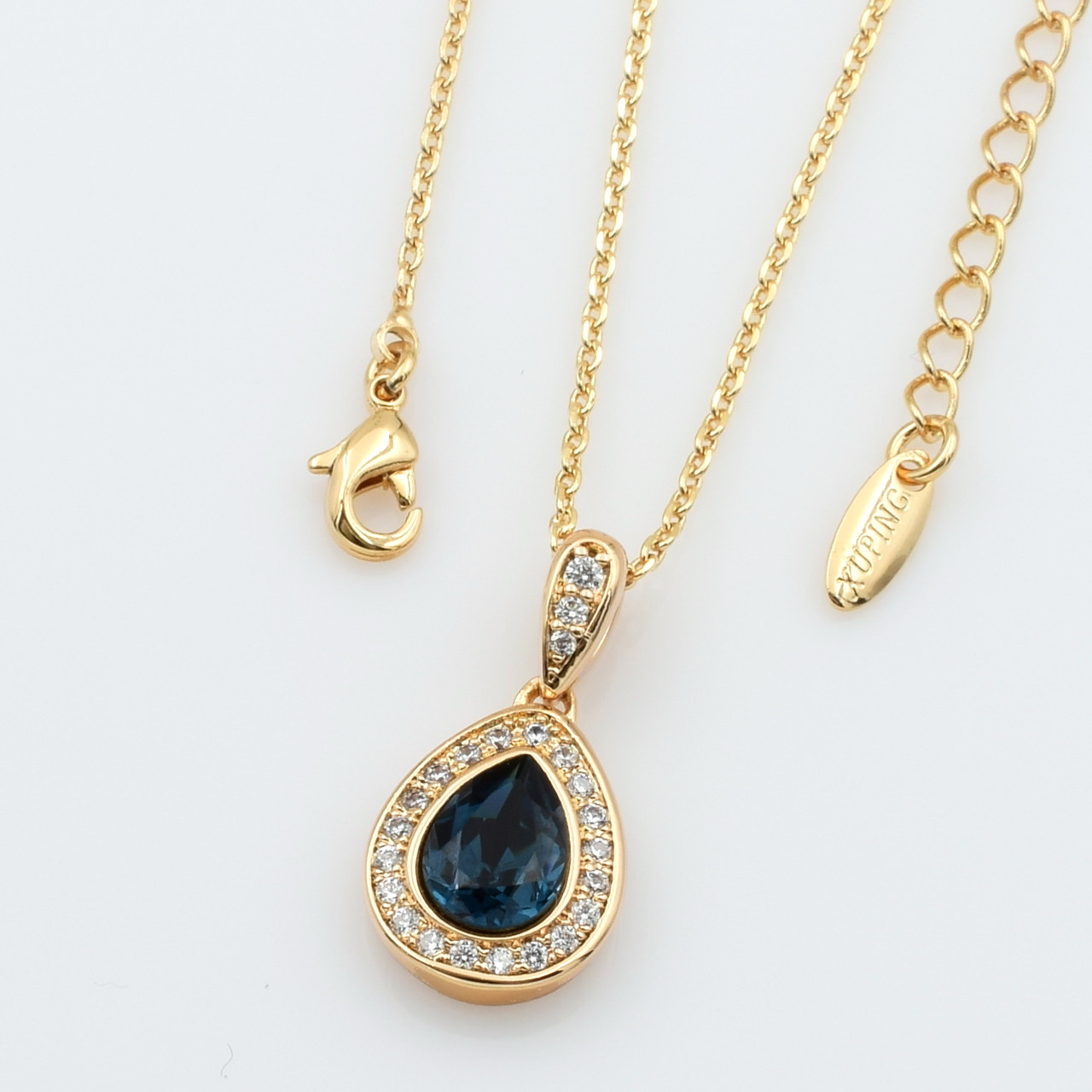 XUPING Кольє Позолота 18к Довжина 39.5+5см Ширина 0.1 см, Кулон Swarovski Висота 2.1 см, Ширина 1.1 см