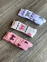 Дитячі демісезонні колготки KBS асорті кольорів з малюнком бантики бавовна для дівчаток розмір 5 (110-116 см) 3 пар/уп