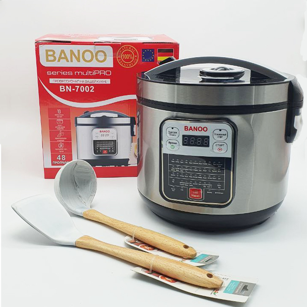 Мультиварка Пароварка Banoo 48 програм для кухні Багатофункціональна на 6 л 1500Вт і лопатка ополоник BN-7002, фото 1