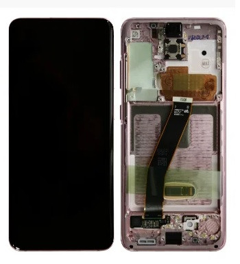 Дисплей для Samsung G980 Galaxy S20 з сенсорним склом в рамці (Рожевий) Оригінал Китай, фото 1