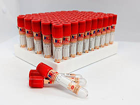Пробірка вакуумна для забору крові «MEDRYNOK», 4 мл,13х75 мм, з активатором згортання, з червоною кришкою