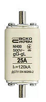 Запобіжник ножовий з плавкою вставкою NH00 25 A gG, АСКО-УКРЕМ (A0050010009)