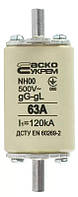 Запобіжник ножовий з плавкою вставкою NH00 63A gG, АСКО-УКРЕМ (A0050010013)