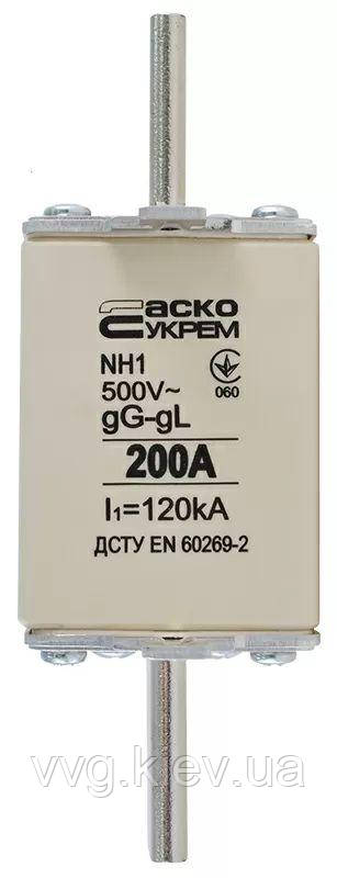Запобіжник ножовий з плавкою вставкою NH1 200A gG, АСКО-УКРЕМ (A0050010031)