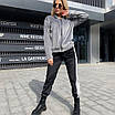 Женский стильный костюм на молнии с лампасами, фото 4