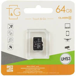 Карта пам'яті microSDHC T&G (UHS-1) 64GBSD клас 10 (без адаптера) (Гарантія 3 роки)