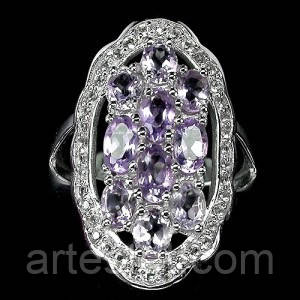 Кільце зі срібла з аметистами 17р, фото 1
