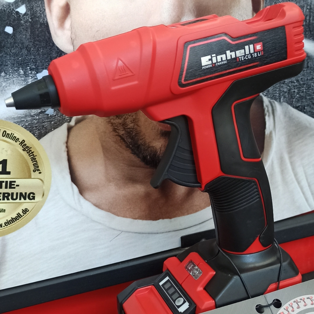 Пістолет клейовий акумуляторний Einhell TE-CG 18 Li + Акумулятор 2.5 А/год + Зарядний пристрій