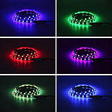 Стрічка світлодіодна LED RGB c bluetooth 5050 з пультом 7680, фото 5