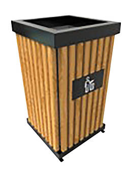 Вулична Урна прямокутна метал дерево 54 літра