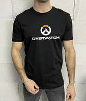 Мужская футболка с принтом Overwatch Чёрный, S