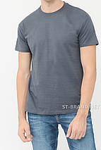48,50,52,54,56. Чоловіча однотонна футболка 100% cotton, Узбекистан - сіра графіт, фото 2