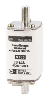 Запобіжник плавкий e.fuse.NT00.16, габарит 00, 16 А, E.NEXT (i0760041)