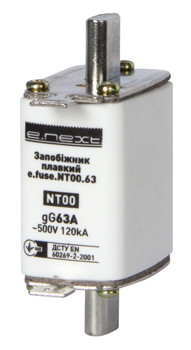 Запобіжник плавкий e.fuse.NT00.63, габарит 00, 63А, E.NEXT (i0760045)