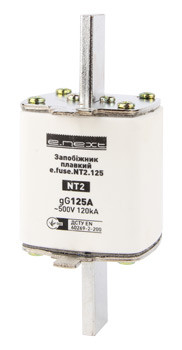 Запобіжник плавкий e.fuse.NT2.125, габарит 2, 125 А, E.NEXT (i0760073)