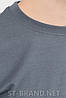 48,50,52,54,56. Чоловіча однотонна футболка 100% cotton, Узбекистан - сіра графіт, фото 2