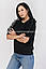 Стильна жіноча модна футболка з ажуром,мода 2021,колір чорний., фото 2