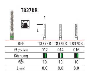 Алмазний бор типу турбо-циліндр подовжений Oko Dent (Німеччина), фото 1