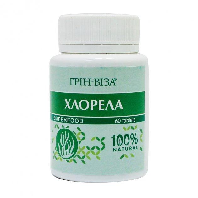 Грін-Віза водорість Хлорела природне джерело йоду 60табл.