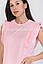 Стильна елегантна жіноча футболка-майка,мода 2021,колір пудра, фото 2