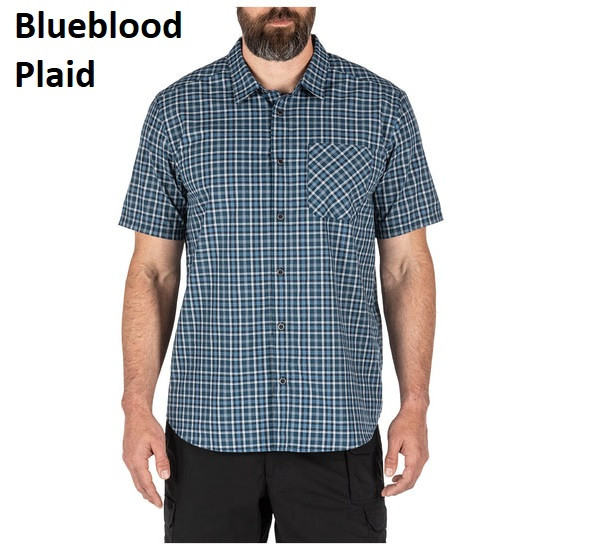 Сорочка на короткий рукав 5.11 CARSON PLAID SHORT SLEEVE SHIRT 71394 Medium, Blueblood Plaid