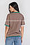 Стильна жіноча футболка з малюнком,мода 2021,колір хакі, фото 6