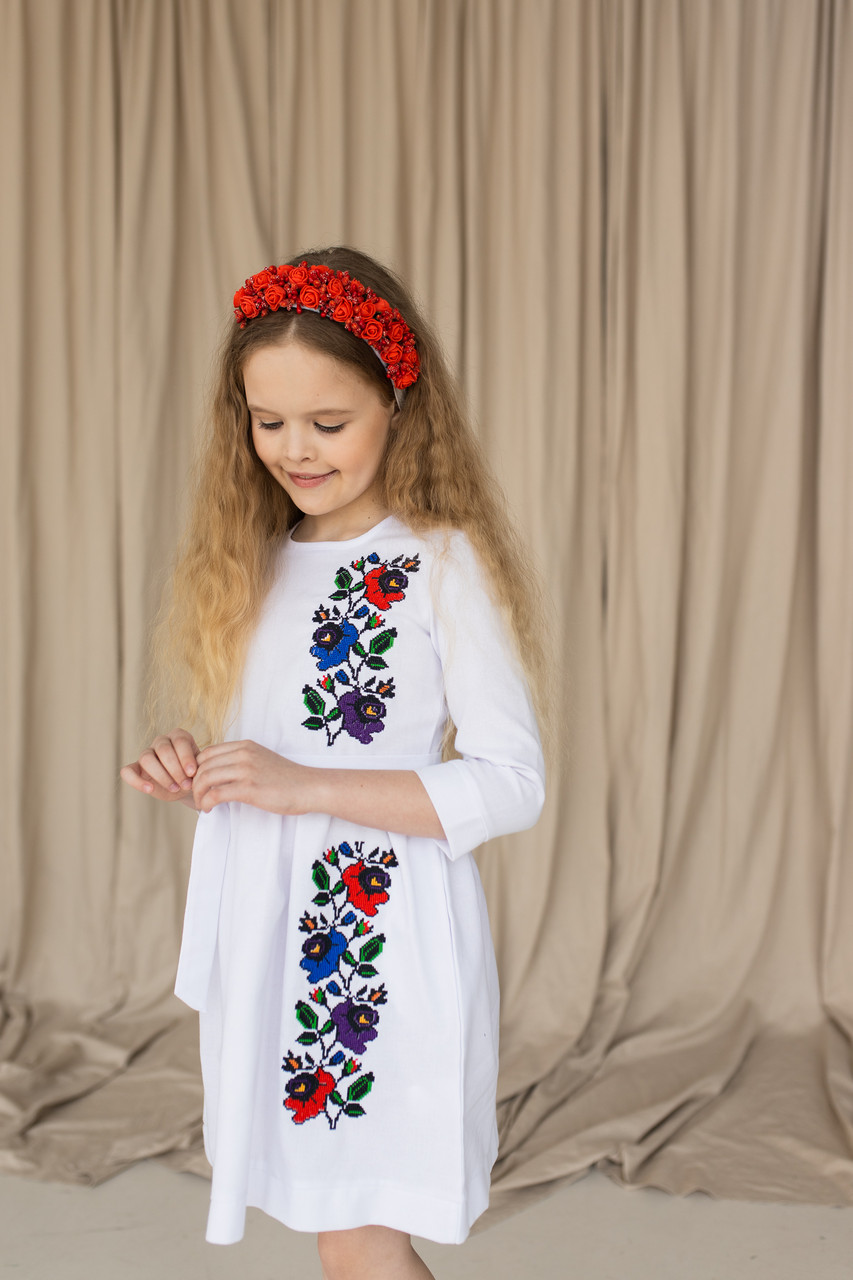 Вышитое платье для девочки MEREZHKA "Мальва" - фото 7 - id-p647724472