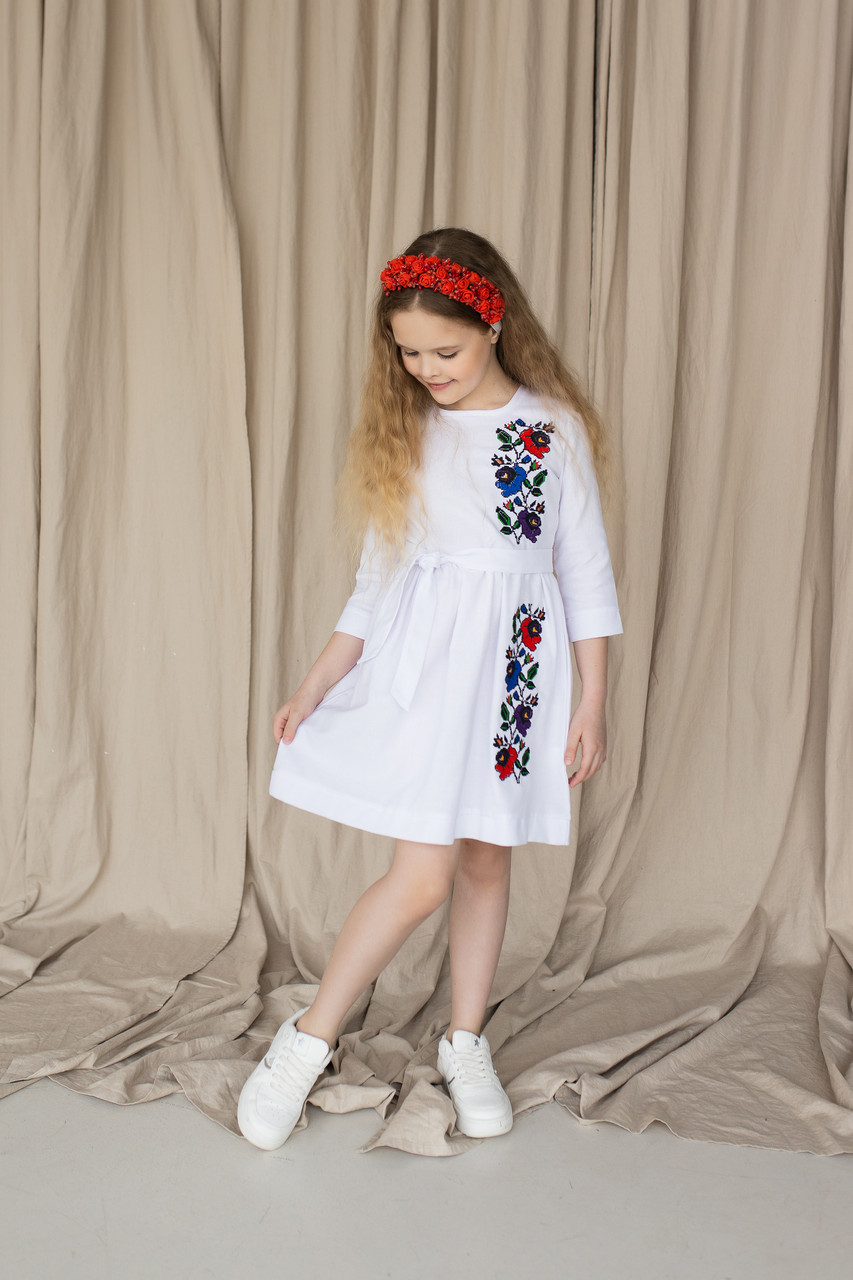 Вышитое платье для девочки MEREZHKA "Мальва" - фото 8 - id-p647724472