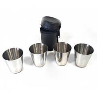 Набір чарок нержавіючих 50 мл у чохлі. Похідний набір чарок.