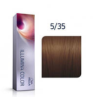 Крем-краска Wella Illumina color 5/35 светло коричневый золотисто-махагоновый 60 мл